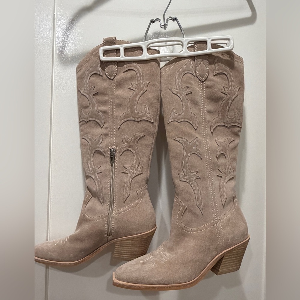 Dolce Vita Taupe Heeled Boots